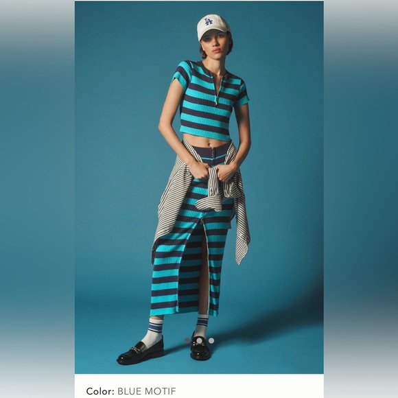 NWT by Anthropologie Daily Practice by Anthropologie Half-zip Sweater Tee - Picture 2 of 7